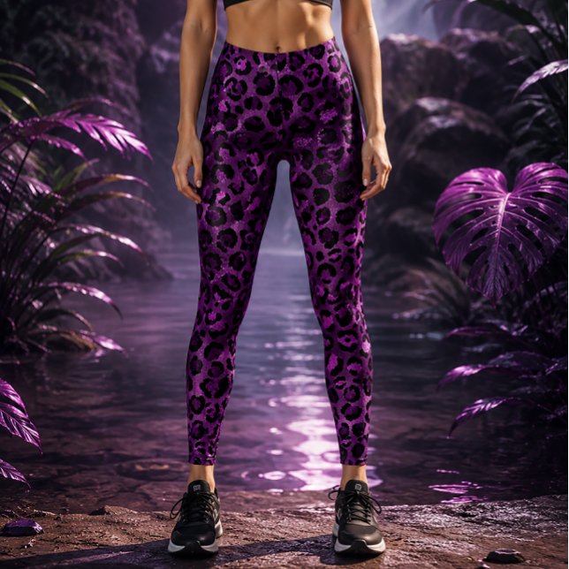 Legging Roxo Vibrante Leopardo (Criador carregado)