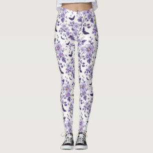 Legging Roxos e Flores no Dia das Bruxas