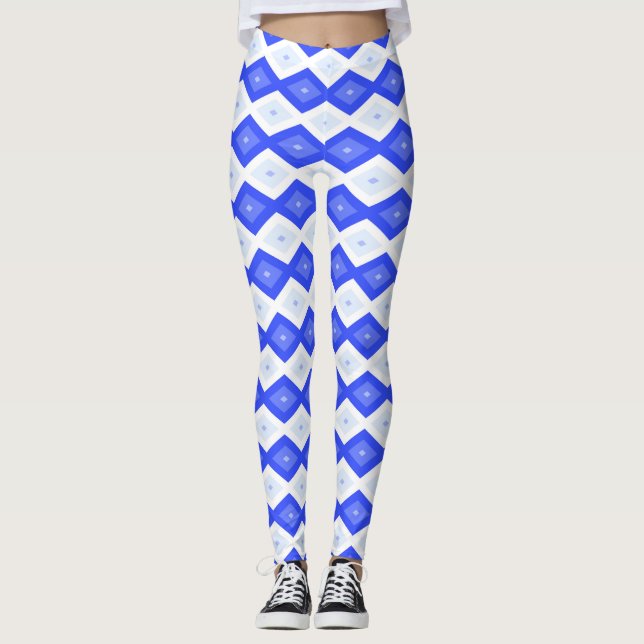 Legging Royal blue diamond pattern (Frente)