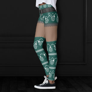 Legging RPG Luzes verdes Pele Escura Ultrassada Retro