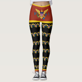 Legging RUA de bandeira das Ilhas Virgens dos EUA. Rua Cro