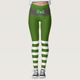 Legging Rua de Meias de Leprechaun Verde Sortudo. Dia de P