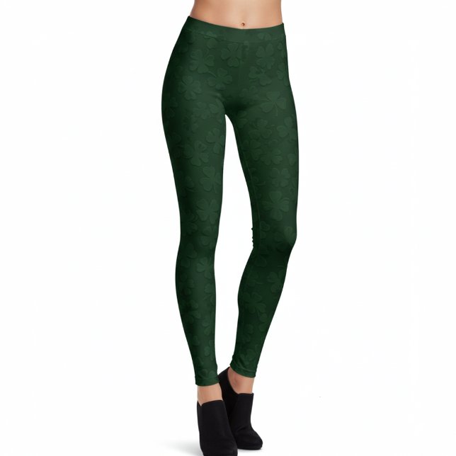 Legging Rua de Padrão de Shamrock Verde Sortudo. Dia de Pa (Criador carregado)