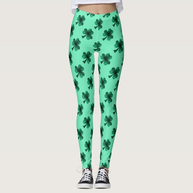 Legging Rua de Shamrock verde. (Frente)
