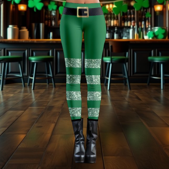 Legging Rua, dia de Patrick, Lingador Verde Leve (Criador carregado)