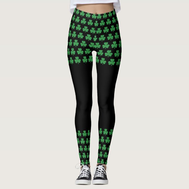 Legging Rua, dia de Patrick, o Shamrock Cutout (Frente)