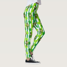 Legging Rua do dia de Patrick Leprechaun Shamrock Green Bl