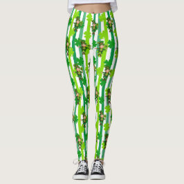 Legging Rua do dia de Patrick Leprechaun Shamrock Green Bl