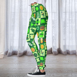 Legging Rua. Ícones do dia de Patrick Padrão sem costura