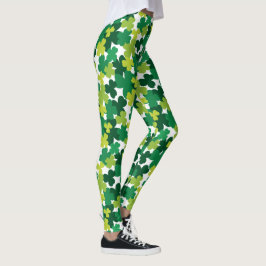 Legging Rua, o padrão de Shamrock do dia de Patrick