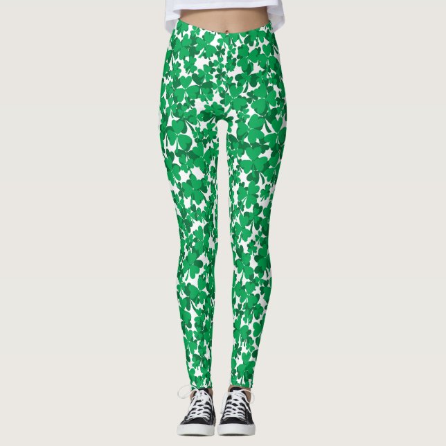 Legging Rua, Shamrocks do Dia de Patrick (Frente)