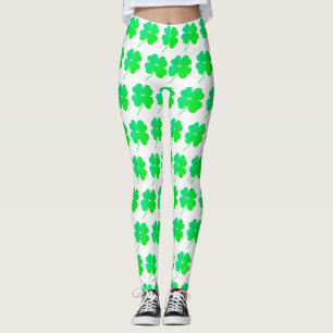 Legging Ruas de Shamrocks Verdes. Pernas Irlandesas do Dia