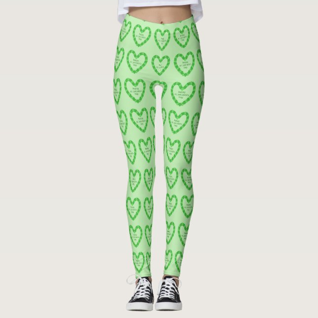 Legging Ruas Felizes, Coração do Dia dos Patricks (Frente)