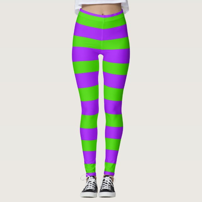 Legging Ruas Roxas e Verdes. Pernas Urho (Frente)