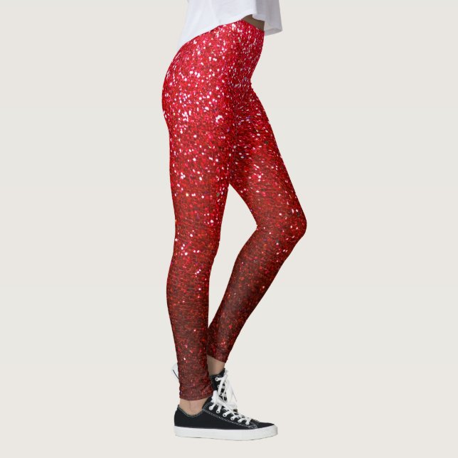 Legging Ruby Red and Black Ombre Glitter Glitter Gelifica  (Direita)
