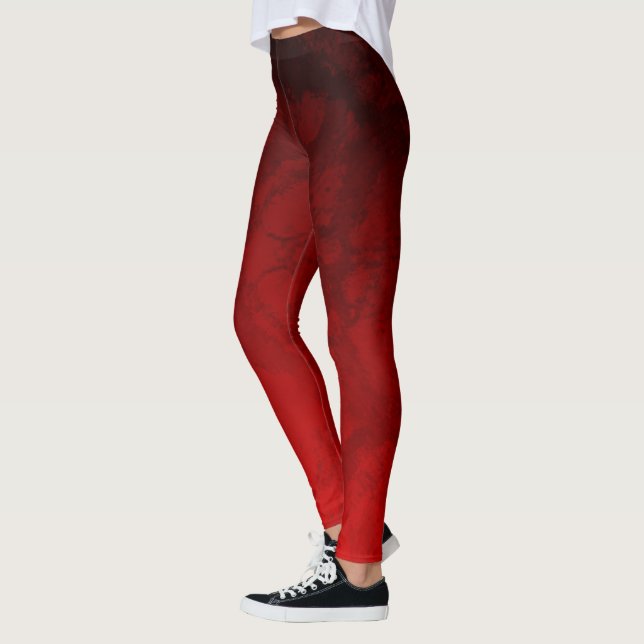 Legging Ruby Red do Design de Feriado de Limpeza Preta (Esquerda)