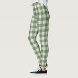 Legging Rustic Green Gingham Moderno Natal<br><div class="desc">Leggings de Natal russas com um padrão de gingham no estilo vintage.</div>