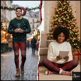 Legging Rustic Maroon Black Plaid Flannel Tartan