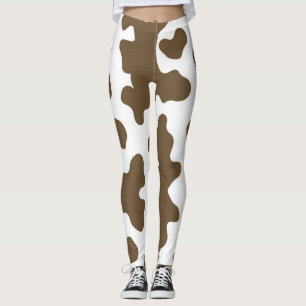 Legging Rustic Marrom e Branco Impressão de Vaca Country W