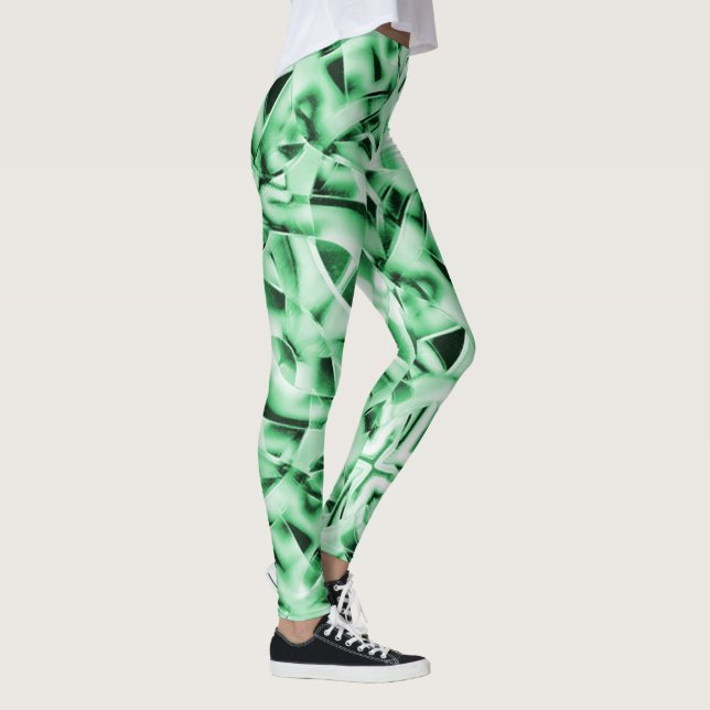 Legging Rústico ou não, esfregões brancos verdes estranhos (Direita)