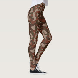 Legging Rusty Red and Dark Olive Camo abstract