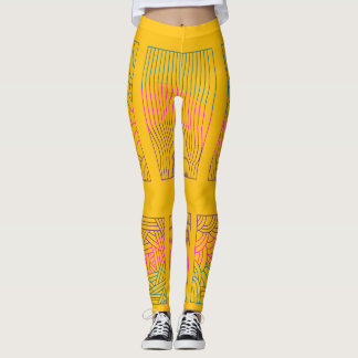 Legging Saca-mensagens Tri-linha Design Azul Rosa Roxo