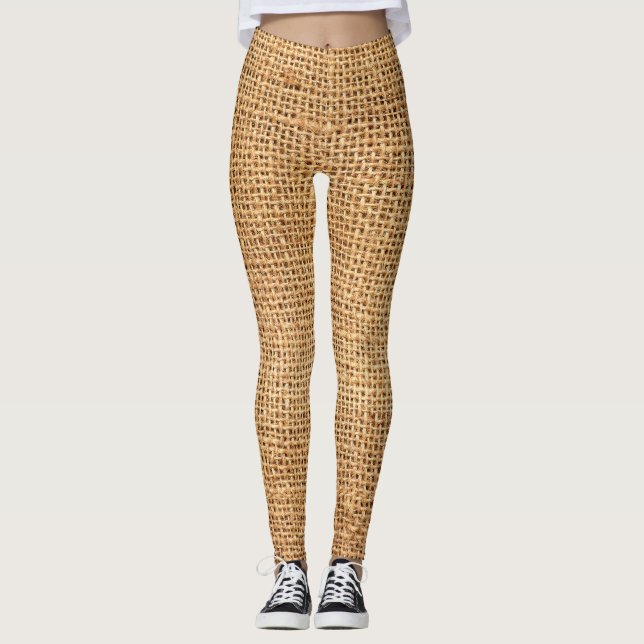 Legging Saco de aniagem marrom: fundo de pano texturizado (Frente)