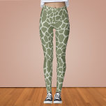 Legging Sage Green Giraffe Impressão<br><div class="desc">Sage Green Giraffe Impressão</div>