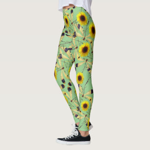 Legging Sage Sunflower Dragelfly