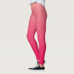 Legging Salmão Vermelho Cor-de-Rosa<br><div class="desc">Bonito gradiente cor-de-rosa, seu teste de yoga. Coral leve ou salmão rosa para fundo vermelho-vermelho-rosado. Adicione texto personalizado se quiser.</div>