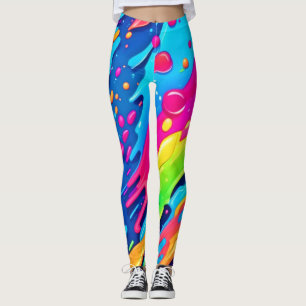 Legging Salpico de Tinta Colorida