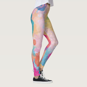 Legging Salpicos Multicoloridos de Aquarela