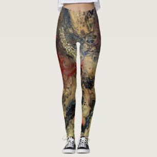 Legging Salto do sol na pintura do deserto em tons arenoso