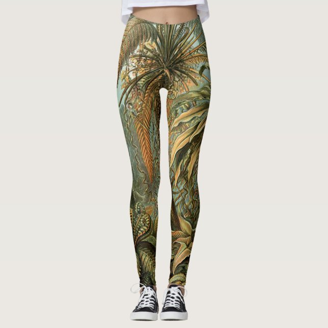 Legging Samambaia Palmeira Antiga Arte Botânica de Samamba (Frente)