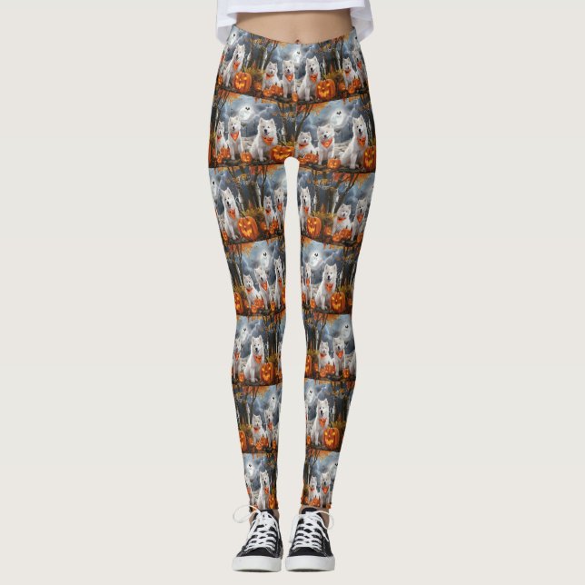 Legging Samoyed Halloween Spooky (Frente)