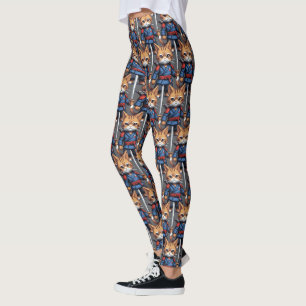 Legging Samurai Cat Pixel Art