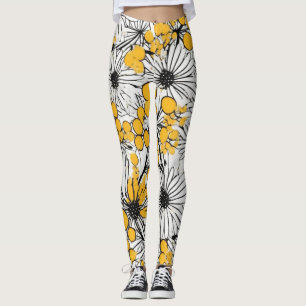 Legging Sangue monocromático: Mimosa e fusão de margarida