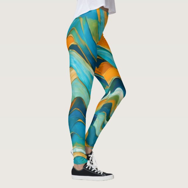 Legging "Sanlúcar" Blue Orange Waves (Direita)