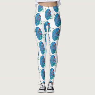 Legging santa claus feliz golfinhos de natal