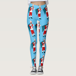 Legging santa claus joe biden natal azul