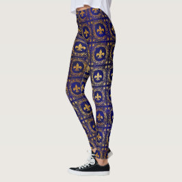 Legging Santos roxos, na moda Dourados, Padrões de folhas 