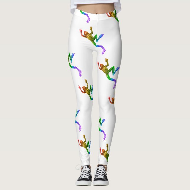 Legging Sapo colorido arco-íris de SlipperyJoe renderizado (Frente)
