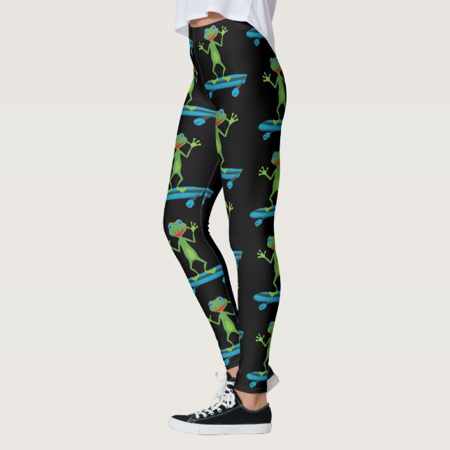 Legging Sapo de Skate Sapo Engraçado Skate Amante de Anima (Esquerda)