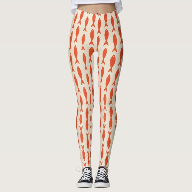Legging Sardinha Vermelha Peixe Verão (Frente)