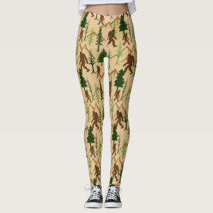 Legging Sasquatch em Árvores Florestais Pé-Grande Padrão
