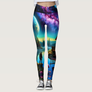 Legging Sasquatch olha para uma cabana e céu nebuloso