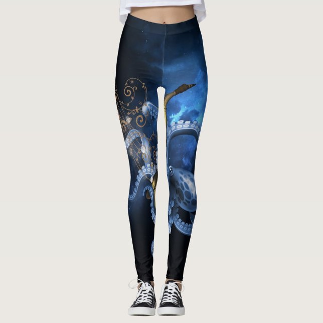 Legging saxofone musical com polvo (Frente)