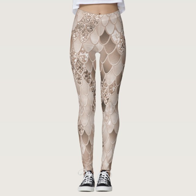 Legging Scales de Sereia Castanho Suave Glam 1 (Frente)