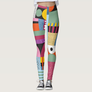 Legging Scandinávia Colorida: Mistura De Padrões Cheerful.