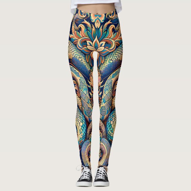 Legging Schlangenmuster Blumendekor (Frente)